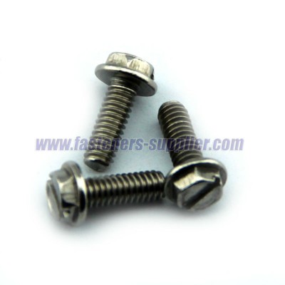 Stainless steel hexagon slotted flange bolt